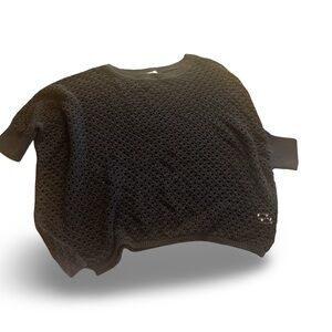 Chic De Novo Black Open Knit Sweater asymmetrical sleeves